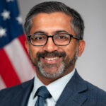 Chirag Parikh poses for an official commissioned officer portrait Friday, May 10, 2024, in the Eisenhower Executive Office Building at the White House. (Official White House Photo by Abe McNatt)