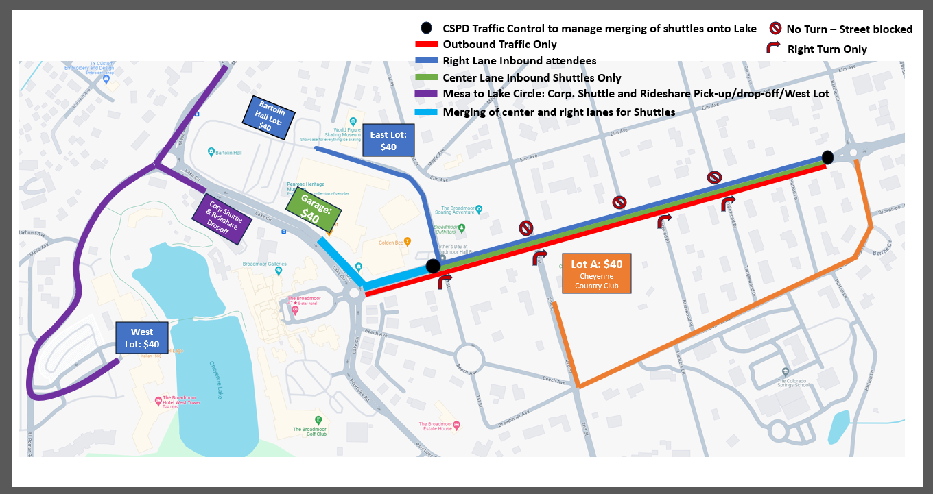 Parking directions map